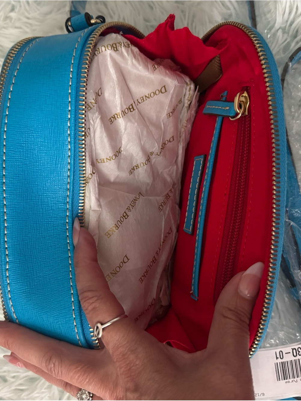 Dooney & Bourke Bright Turquoise Double-Zip Crossbody - Picture 6 of 8